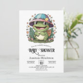 Kleurrijk kikker Baby shower Kaart (Staand voorkant)