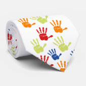 Kleurrijk Kind Handdruk Stropdas voor Docenten (Opgerold)