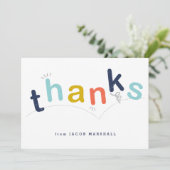 Kleurrijk Kinder regenboogtype Bedankkaart (Staand voorkant)