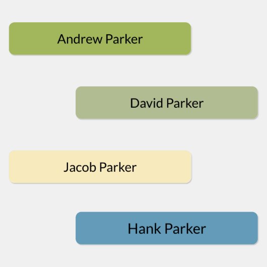 Kleurrijk Kinder Skinny Iron op waterdichte labels (Groep)