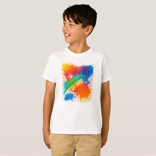 Kleurrijk Kinder T-shirt (Voorkant volledig)