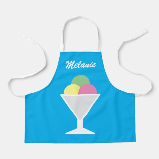 Kleurrijk kinderen schort met grote ijssorbet (Voorkant)