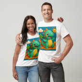 Kleurrijk kinderontwerp van een baby-dinosaurus. t-shirt (Unisex)