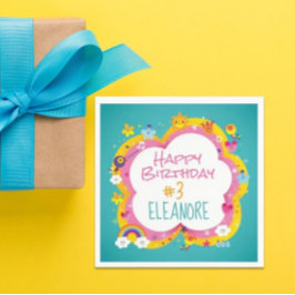 Kleurrijk Kind's Custom Verjaardagsfeestje Servet