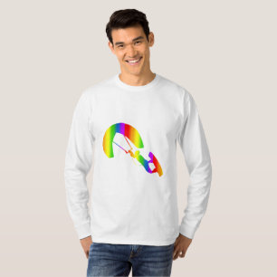 Kleurrijk Kitesurfen Regenboog Lange Mouwen T-Shir T-shirt