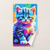 Kleurrijk kittenontwerp bad handdoek (Handdoek)