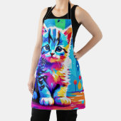 Kleurrijk kittenontwerp schort (Insitu)