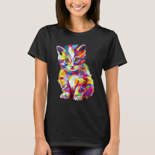 Kleurrijk Kittens Gezellige Kat T-shirt