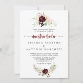 Kleurrijk Klassic Floral Nuestra Boda Wedding Kaart (Voorkant)