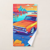 Kleurrijk Klassiek Autodesign Bad Handdoek (Handdoek)