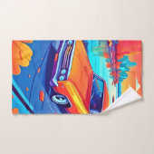 Kleurrijk Klassiek Autodesign Bad Handdoek (Handdoek)
