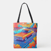 Kleurrijk Klassiek Rit Ontwerp Tote Bag (Achterkant)