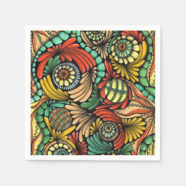 Kleurrijk Kleurrijke Zentangle Bloemrijke Mandala Servet