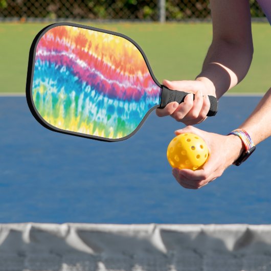 Kleurrijk kleurstofpatroon pickleball paddle (Insitu)
