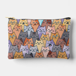 Kleurrijk Knuffel Kat Menigte Patroon Whimsical Ka Etui