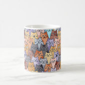 Kleurrijk Knuffel Kat Menigte Patroon Whimsical Ka Koffiemok (Center)