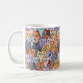 Kleurrijk Knuffel Kat Menigte Patroon Whimsical Ka Koffiemok (Links)