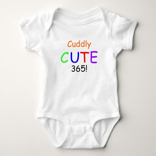 Kleurrijk Knuffelig Kattig 365 Baby T-shirt (Voorkant)