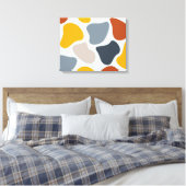 Kleurrijk, koel, trendy, modern organisch geometri canvas afdruk (Insitu (Slaapkamer))