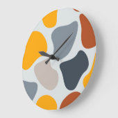 Kleurrijk, koel, trendy, modern organisch geometri grote klok (Hoek)