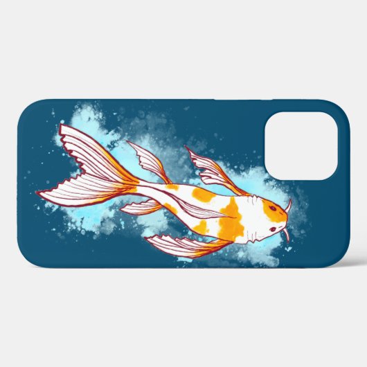 Kleurrijk Koi-vistreksel in blauw water Case-Mate iPhone Case (Achterkant (horizontaal))