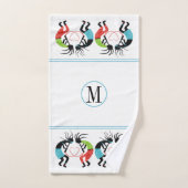 Kleurrijk Kokopelli hartpatroon Bad Handdoek (Handdoek)