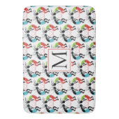Kleurrijk Kokopelli hartpatroon en monogram Badmat (Voorkant Verticaal)