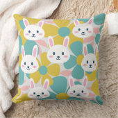 Kleurrijk konijn en bloemkussen voor kinderkamer kussen (Deken)