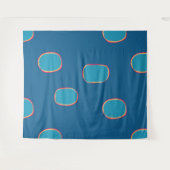 Kleurrijk koningsblauw jumbo stippen evenement ach wandkleed (Voorkant (horizontaal))