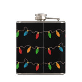 Kleurrijk koord van kerstlichten heupfles (Achterkant)