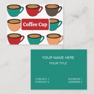 Kleurrijk Kopje Koffie Patroon Visitekaartje