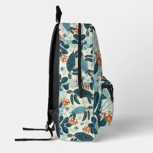 Kleurrijk Koraal en Shell Design Bedrukte Rugzak (Links)