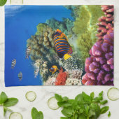 Kleurrijk koraal en tropische vis theedoek (Gevouwen)