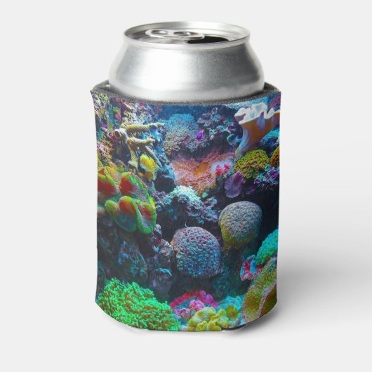 Kleurrijk koraal onderwater blikjeskoeler (Blikje Achterkant)