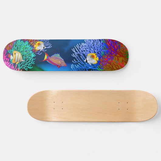 Kleurrijk koraalrif Fish Skateboard (Horizontaal)
