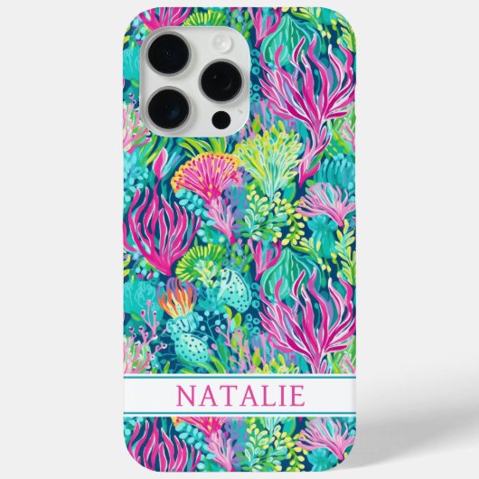 Kleurrijk Koraalrif Monogram Case-Mate iPhone Case (Achterkant)