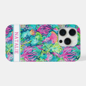 Kleurrijk Koraalrif Monogram iPhone Hoesje (Achterkant horizontaal)
