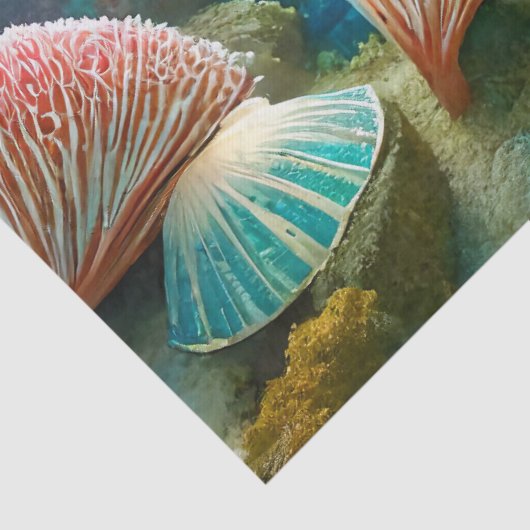 Kleurrijk koraalrif, ontwerp 1 tissuepapier (Detail)