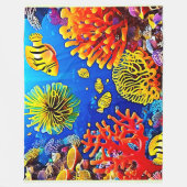 Kleurrijk koraalrif ontwerp fleece deken (Voorkant)
