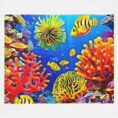 Kleurrijk koraalrif ontwerp fleece deken (Voorkant (Horizontaal))