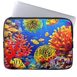 Kleurrijk koraalrif ontwerp laptop sleeve