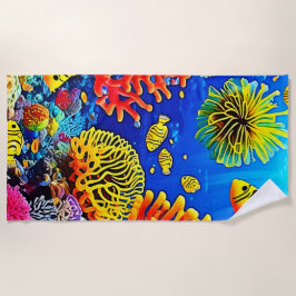 Kleurrijk koraalrif ontwerp strandlaken