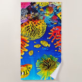 Kleurrijk koraalrif ontwerp strandlaken (Voorkant)