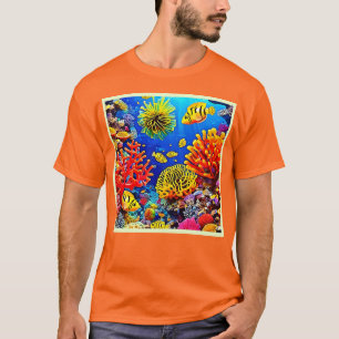 Kleurrijk koraalrif ontwerp t-shirt