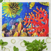 Kleurrijk koraalrif ontwerp theedoek (Gevouwen)