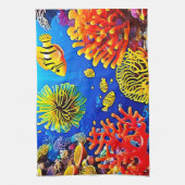 Kleurrijk koraalrif ontwerp theedoek (Verticaal)