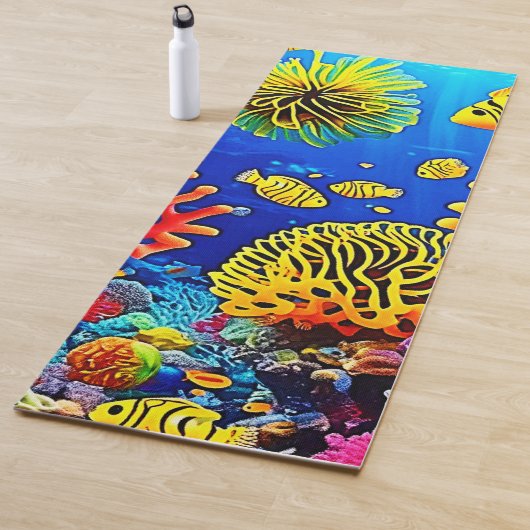 Kleurrijk koraalrif ontwerp yogamat (In situ)