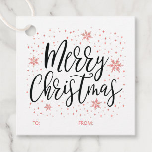 Kleurrijk Koraalrood Kerstcadeaukaartje Bedankjes Labels