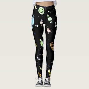 Kleurrijk kosmisch hemels pracht patroon leggings