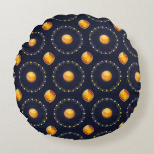 Kleurrijk Kosmisch Kunstwerk Rond Kussen